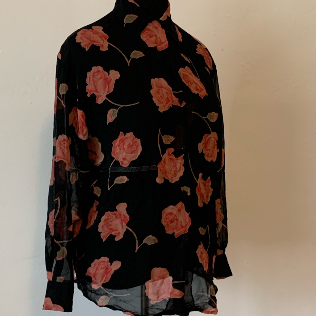 100% Silk Blouse Size W Medium
